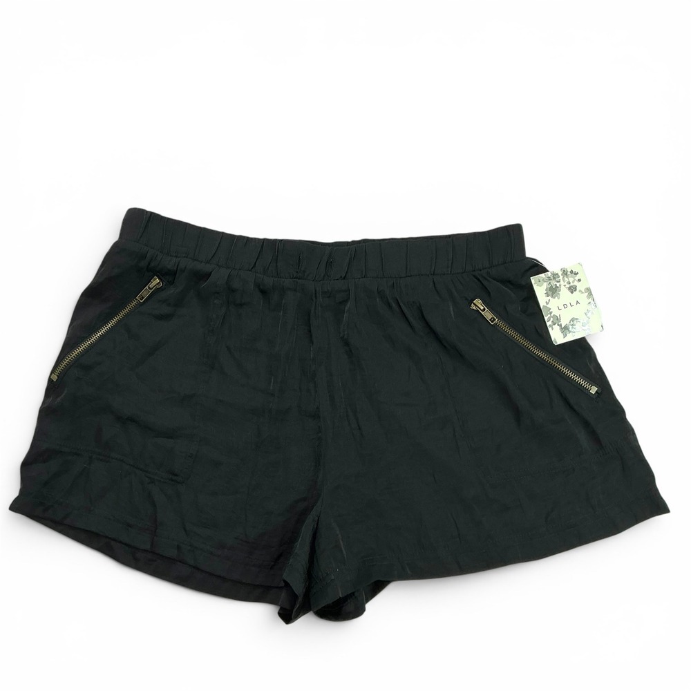 LDLA Black Zipper Pocket Shorts Womens XL Elastic Waist Casual UH6D0501
